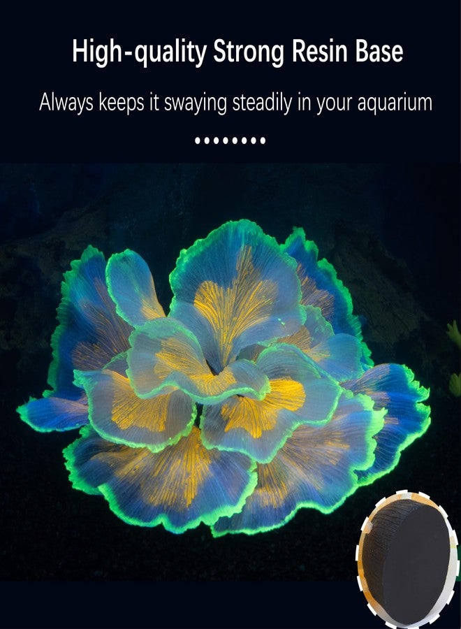 LPFLASAT Fish Tank Decorations Glowing Flower Aquarium Decorations Aquatic Plants Betta Fish Tank Decor Artificial Silicone Ornament with Glowing Effect for Fish Tank Landscape Decoration (Orange) - Image 3
